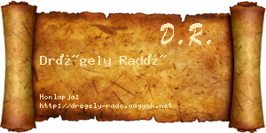 Drégely Radó névjegykártya